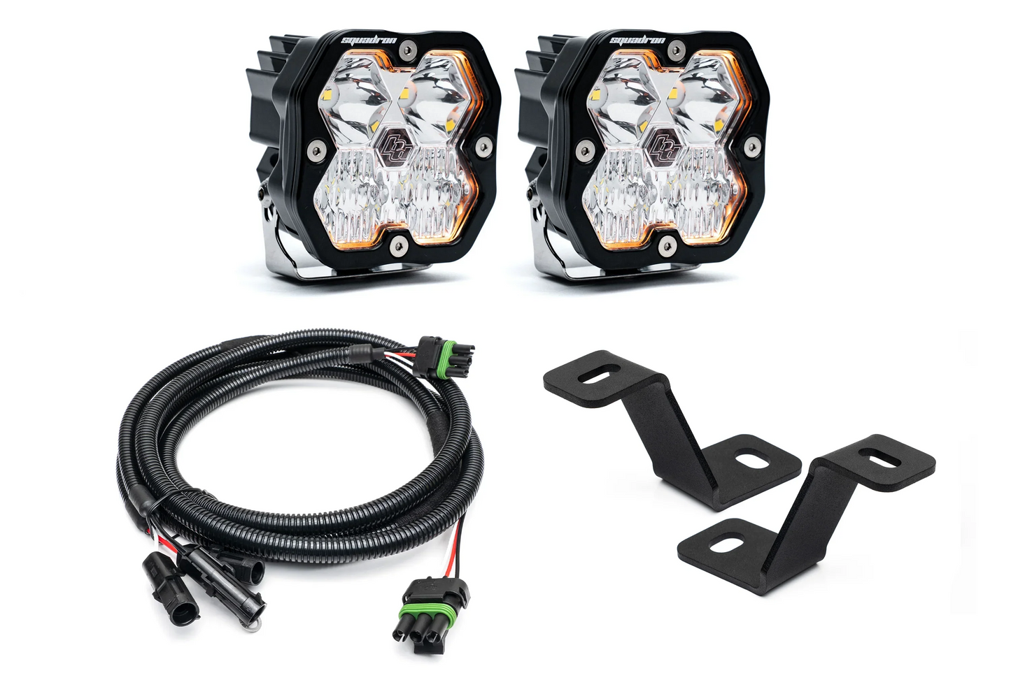 SPV Parts Baja Designs Squadron 2.0 or S2 A-Pillar (Ditch) Light Kit for Ford 2021+ Raptor/F-150/Tremor & 20-22 Super Duty (RGBW Backlit)