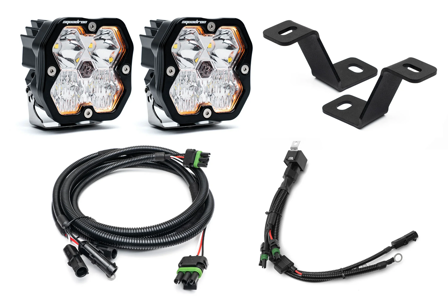 SPV Parts Baja Designs Squadron 2.0 or S2 A-Pillar (Ditch) Light Kit for Ford 2021+ Raptor/F-150/Tremor & 20-22 Super Duty (RGBW Backlit)