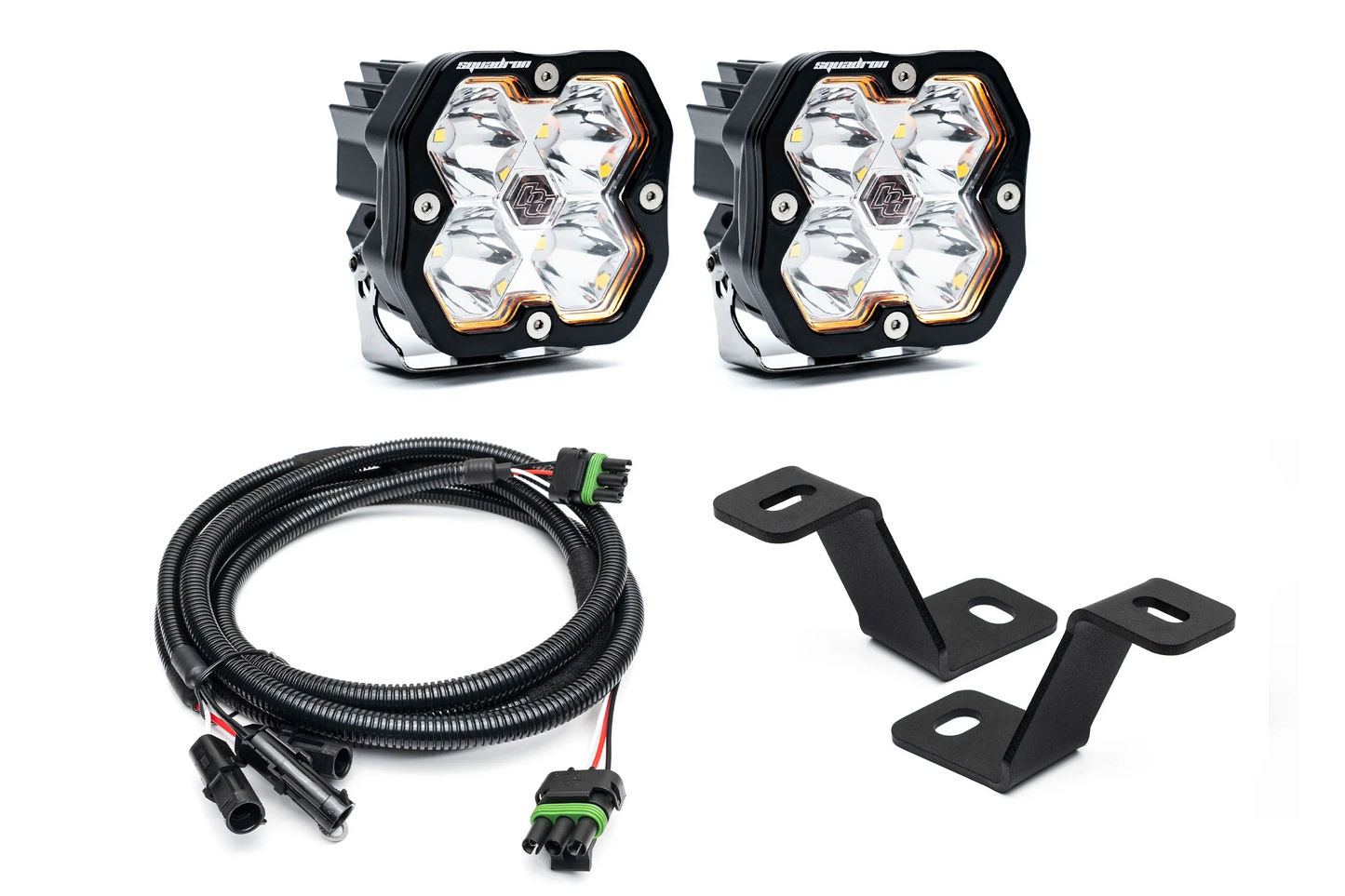 SPV Parts Baja Designs Squadron 2.0 or S2 A-Pillar (Ditch) Light Kit for Ford 2021+ Raptor/F-150/Tremor & 20-22 Super Duty (RGBW Backlit)