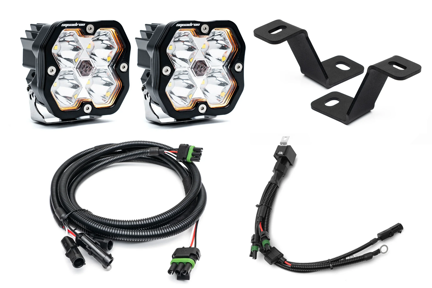 SPV Parts Baja Designs Squadron 2.0 or S2 A-Pillar (Ditch) Light Kit for Ford 2021+ Raptor/F-150/Tremor & 20-22 Super Duty (RGBW Backlit)