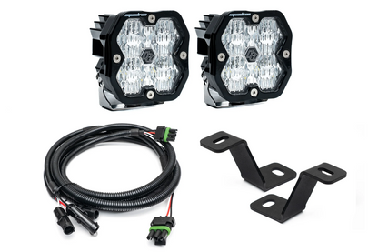 SPV Parts Baja Designs Squadron 2.0 or S2 A-Pillar (Ditch) Light Kit for Ford 2021+ Raptor/F-150/Tremor & 20-22 Super Duty (RGBW Backlit)