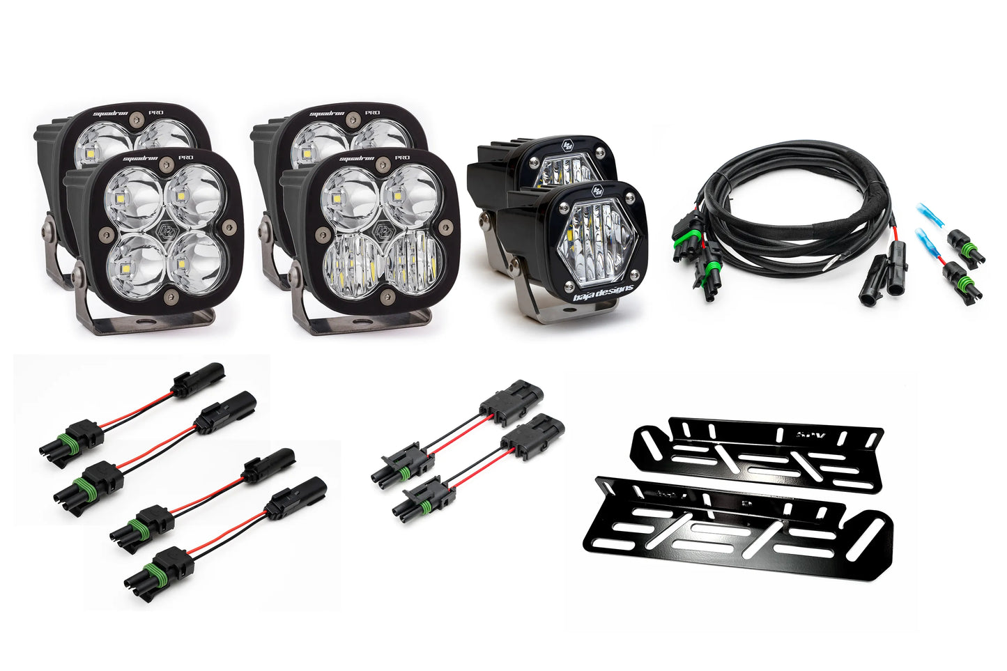 SPV Parts 2021-2025 Ford Raptor Baja Designs S1/Squadron Sport. PRO, SAE, Unlimited Triple Fog Light Kit