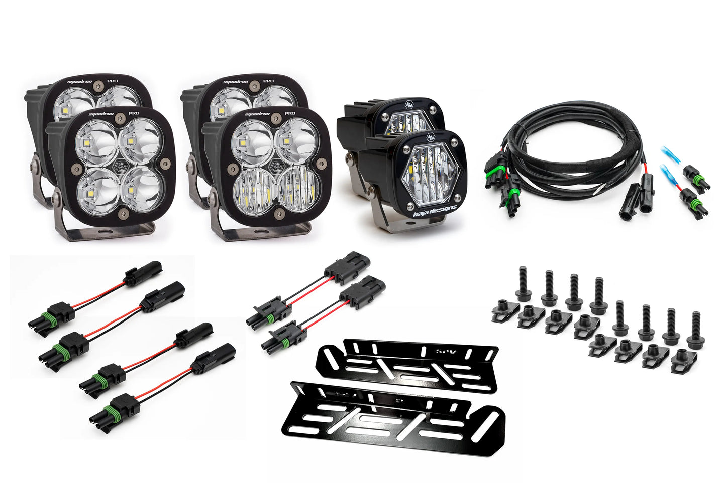 SPV Parts 2021-2025 Ford Raptor Baja Designs S1/Squadron Sport. PRO, SAE, Unlimited Triple Fog Light Kit