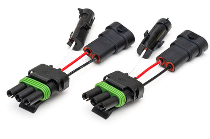 3 Pole WP Connector Adapters to H10 Factory Fog Connector with Backlight Port (Pair) (F-150 & Others)