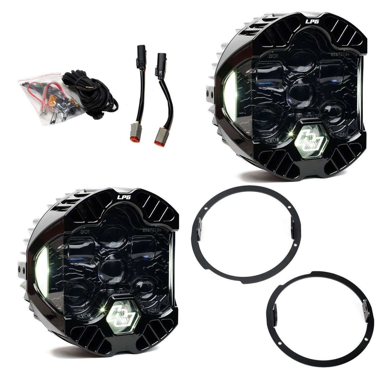 Baja Designs - DOT LP6 Headlight Kit Clear/Amber DRL - 2007-2018 Jeep JK