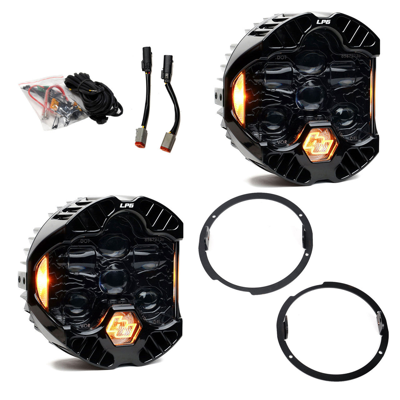 Baja Designs - DOT LP6 Headlight Kit Clear/Amber DRL - 2007-2018 Jeep JK
