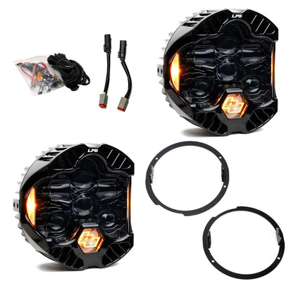 Baja Designs - DOT LP6 Headlight Kit Clear/Amber DRL - 2007-2018 Jeep JK