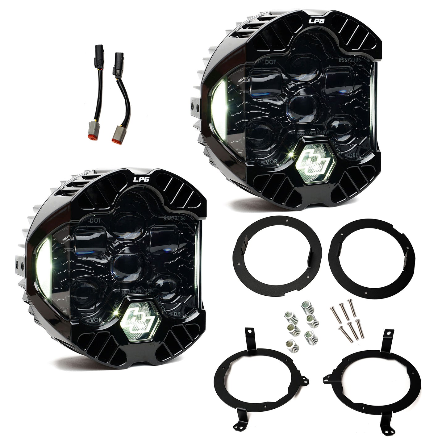 Baja Designs - DOT LP6 Headlight Kit Clear/Amber DRL - 2018-2025 Jeep JL/JT