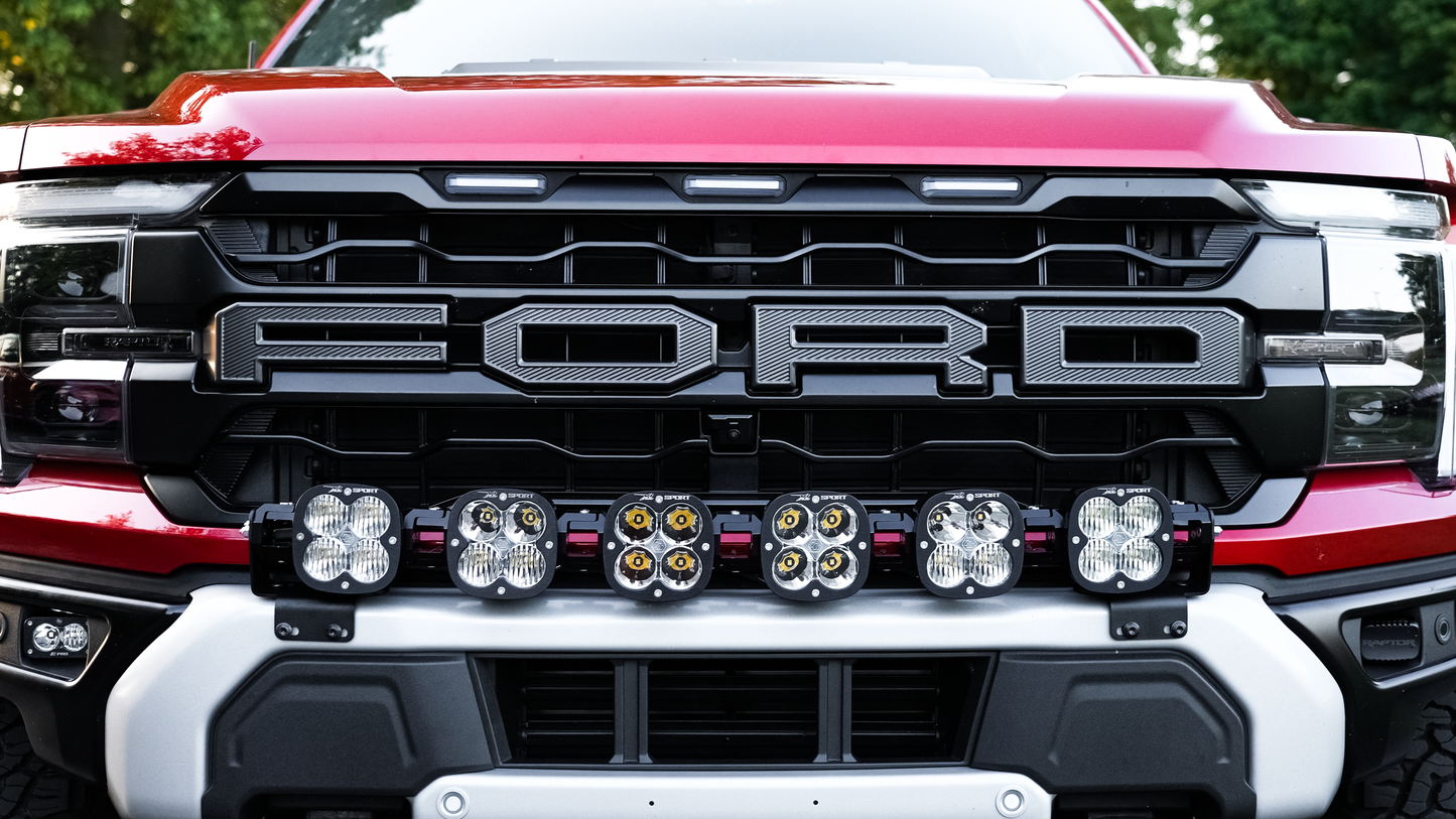 2024+ Gen 3 Ford Raptor MODULAR BUMPER Baja Designs LINKABLE 6X Bumper Light Bar Kit by SPV Parts