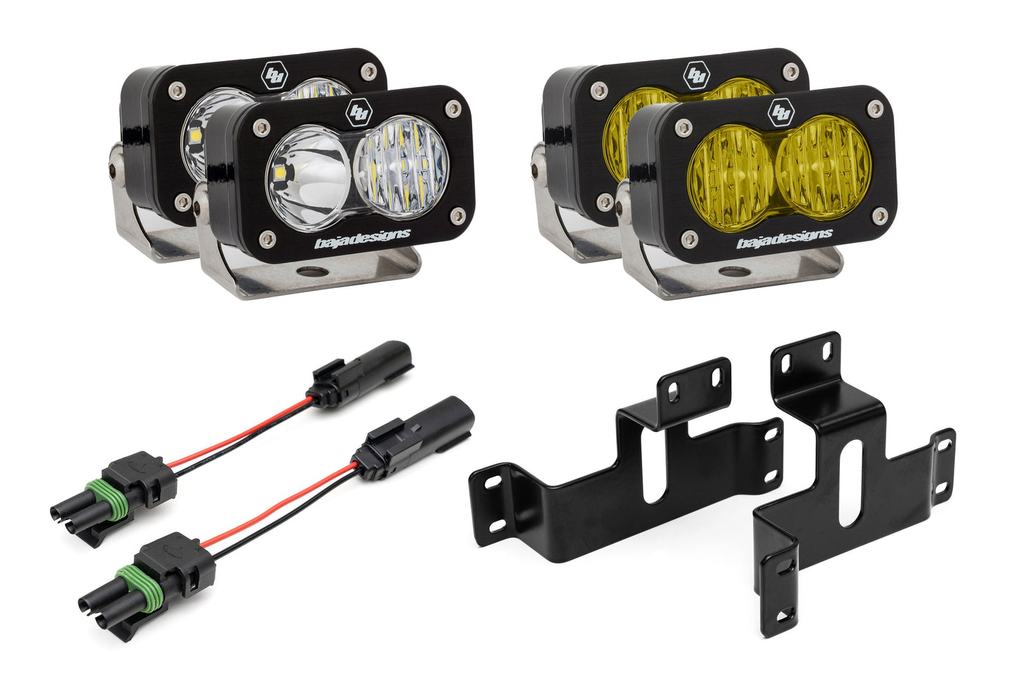 SPV Parts 2021-2025 Ford F-150 & Bronco Raptor OEM (SAE) Fog Light Upgrade Kit with Brackets and Baja Designs S2 Lights