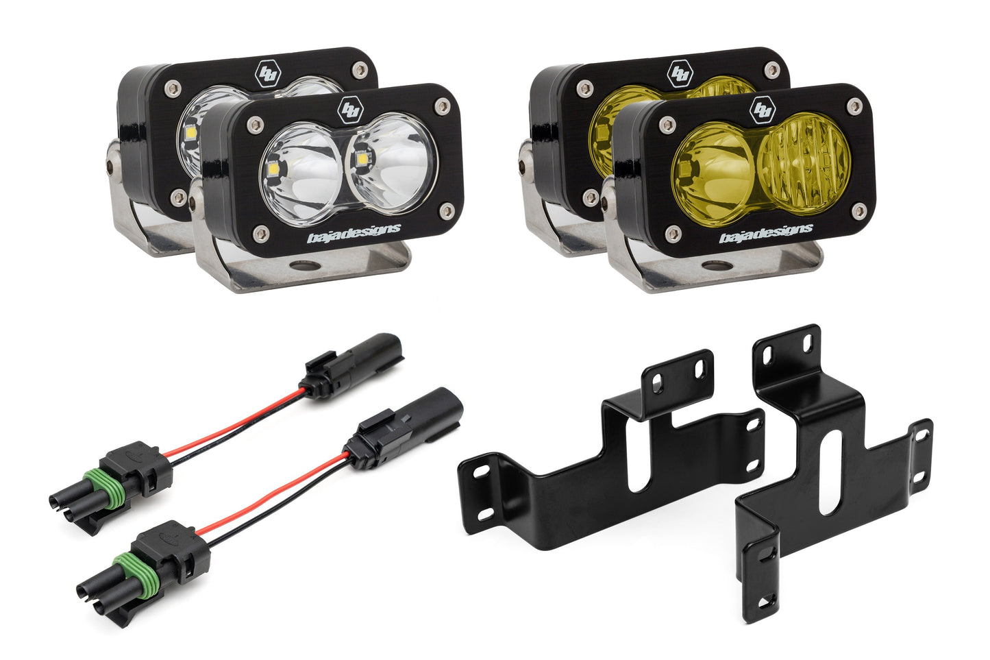 SPV Parts 2021-2025 Ford F-150 & Bronco Raptor OEM (SAE) Fog Light Upgrade Kit with Brackets and Baja Designs S2 Lights