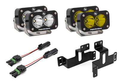 SPV Parts 2021-2025 Ford F-150 & Bronco Raptor OEM (SAE) Fog Light Upgrade Kit with Brackets and Baja Designs S2 Lights