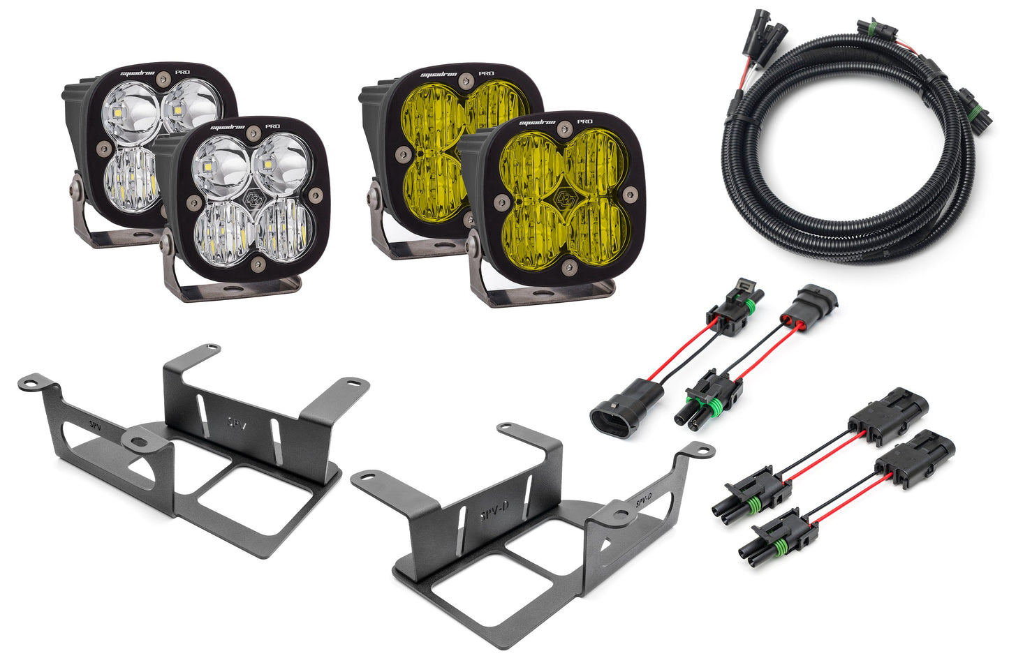 SPV Parts 2022 UP Ford Bronco Dual Baja Designs Squadron Sport & PRO Capable Bumper Fog Light Kit