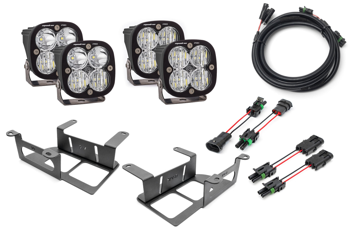 SPV Parts 2022 UP Ford Bronco Dual Baja Designs Squadron Sport & PRO Capable Bumper Fog Light Kit
