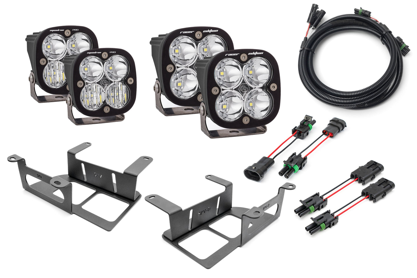 SPV Parts 2022 UP Ford Bronco Dual Baja Designs Squadron Sport & PRO Capable Bumper Fog Light Kit