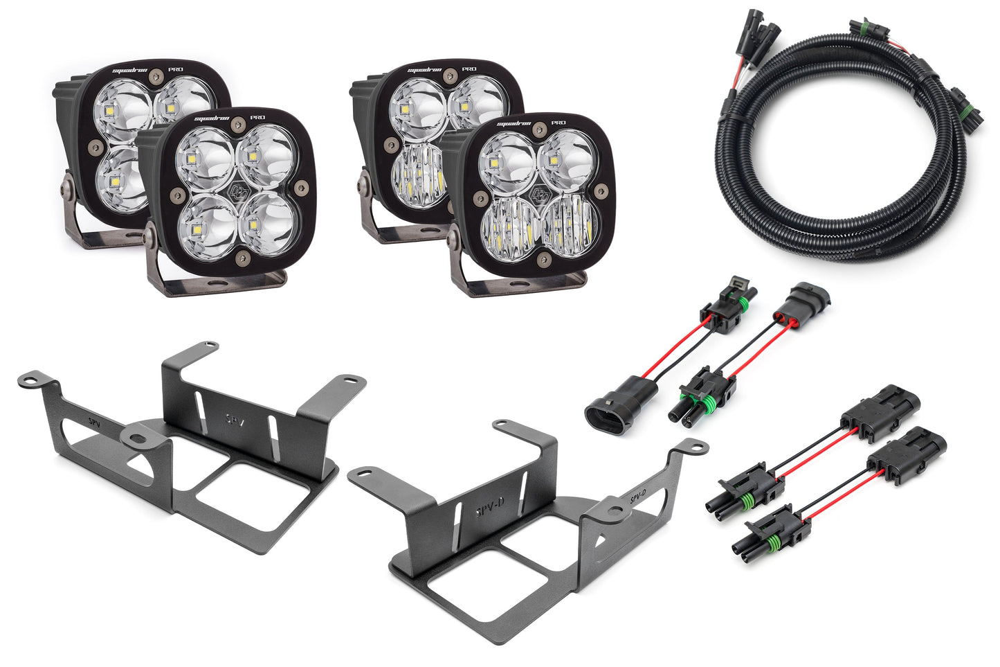 SPV Parts 2022 UP Ford Bronco Dual Baja Designs Squadron Sport & PRO Capable Bumper Fog Light Kit
