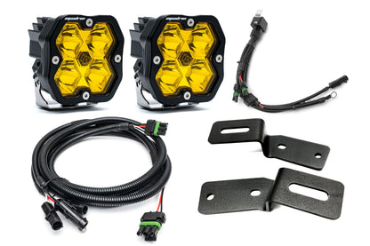 SPV Parts 2021-2025 Ford BRONCO A-Pillar Light Kit with Baja Designs Squadrons 2.0 (RGBW Backlights)