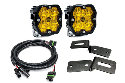 SPV Parts 2021-2025 Ford BRONCO A-Pillar Light Kit with Baja Designs Squadrons 2.0 (RGBW Backlights)