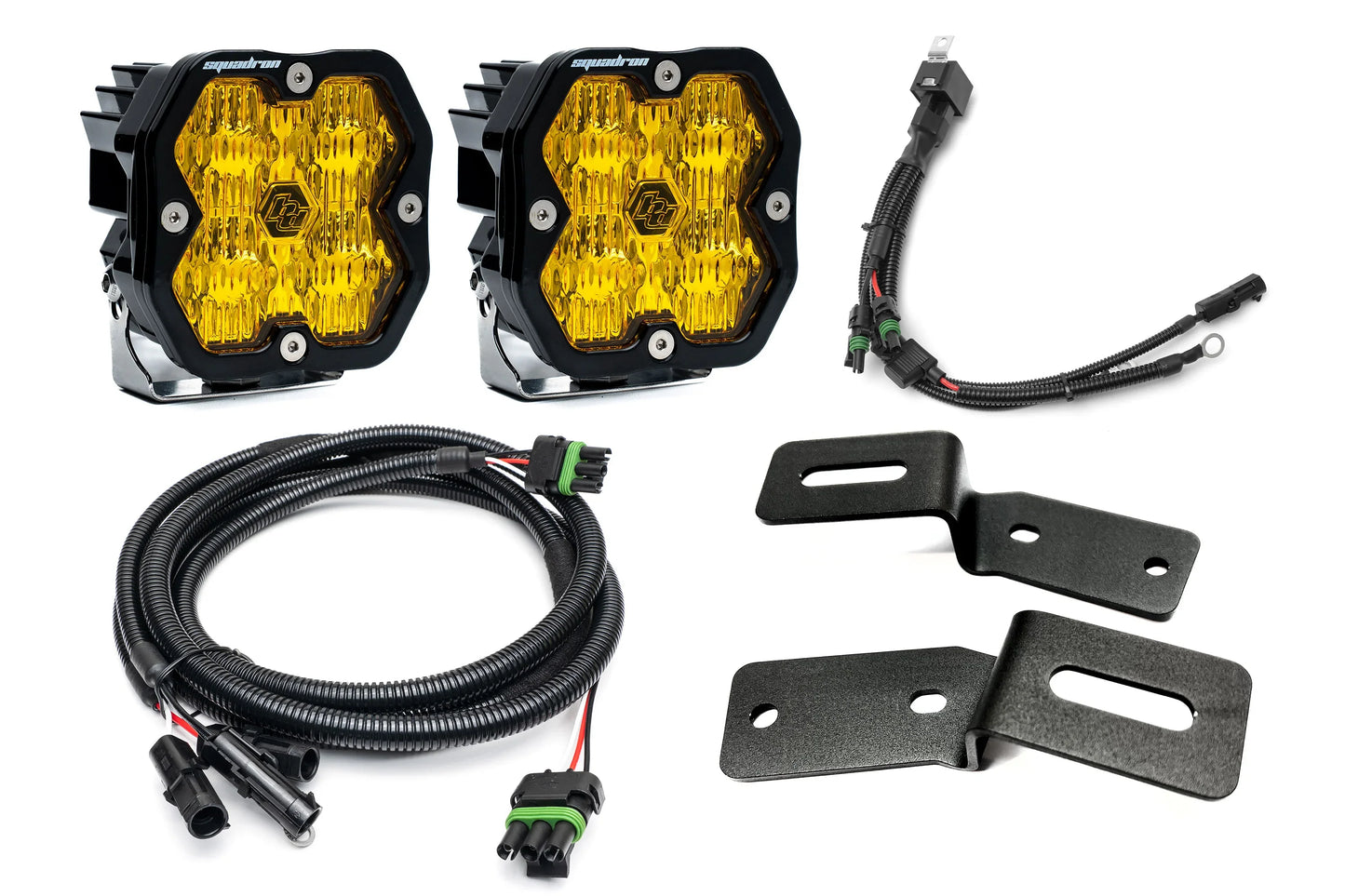 SPV Parts 2021-2025 Ford BRONCO A-Pillar Light Kit with Baja Designs Squadrons 2.0 (RGBW Backlights)