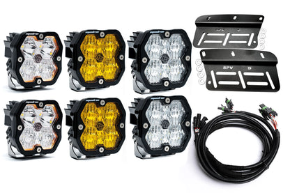2021- 2025 Ford BRONCO Baja Designs Squadron 2.0 Sport & PRO Triple Fog Light Kit (Modular Bumper, INCLUDING RAPTOR) (RGBW Backlit)
