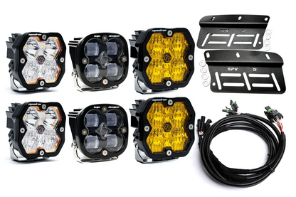 2021- 2025 Ford BRONCO Baja Designs Squadron 2.0 Sport & PRO Triple Fog Light Kit (Modular Bumper, INCLUDING RAPTOR) (RGBW Backlit)