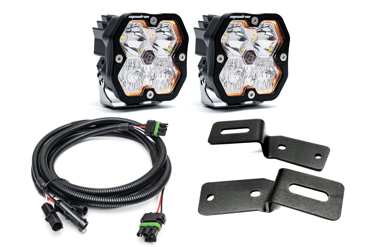SPV Parts 2021-2025 Ford BRONCO A-Pillar Light Kit with Baja Designs Squadrons 2.0 (RGBW Backlights)
