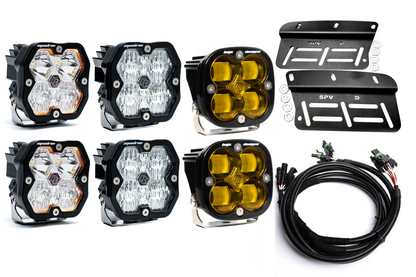 2021- 2025 Ford BRONCO Baja Designs Squadron 2.0 Sport & PRO Triple Fog Light Kit (Modular Bumper, INCLUDING RAPTOR) (RGBW Backlit)