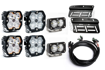 2021- 2025 Ford BRONCO Baja Designs Squadron 2.0 Sport & PRO Triple Fog Light Kit W/S2 (Modular Bumper, INCLUDING RAPTOR) (RGBW Backlit)