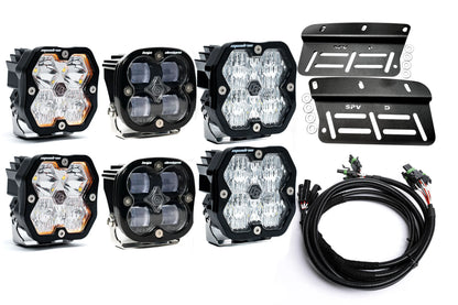 2021- 2025 Ford BRONCO Baja Designs Squadron 2.0 Sport & PRO Triple Fog Light Kit (Modular Bumper, INCLUDING RAPTOR) (RGBW Backlit)