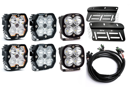 2021- 2025 Ford BRONCO Baja Designs Squadron 2.0 Sport & PRO Triple Fog Light Kit (Modular Bumper, INCLUDING RAPTOR) (RGBW Backlit)