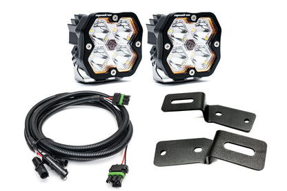 SPV Parts 2021-2025 Ford BRONCO A-Pillar Light Kit with Baja Designs Squadrons 2.0 (RGBW Backlights)