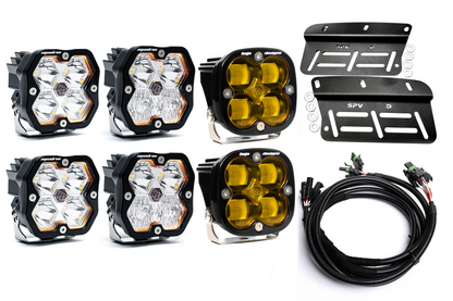 2021- 2025 Ford BRONCO Baja Designs Squadron 2.0 Sport & PRO Triple Fog Light Kit (Modular Bumper, INCLUDING RAPTOR) (RGBW Backlit)