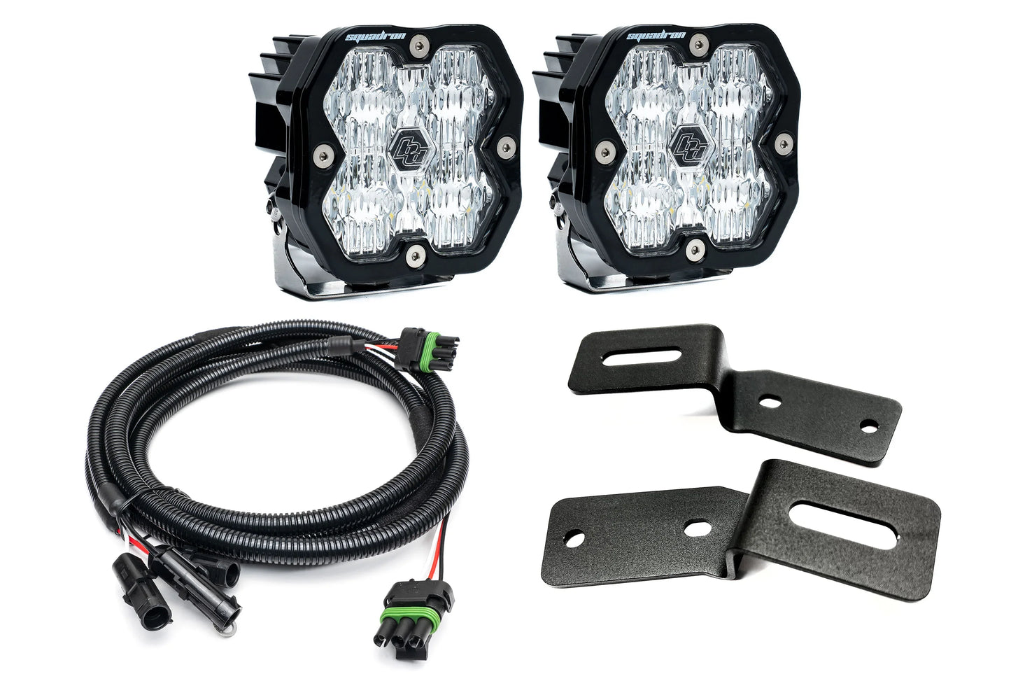 SPV Parts 2021-2025 Ford BRONCO A-Pillar Light Kit with Baja Designs Squadrons 2.0 (RGBW Backlights)