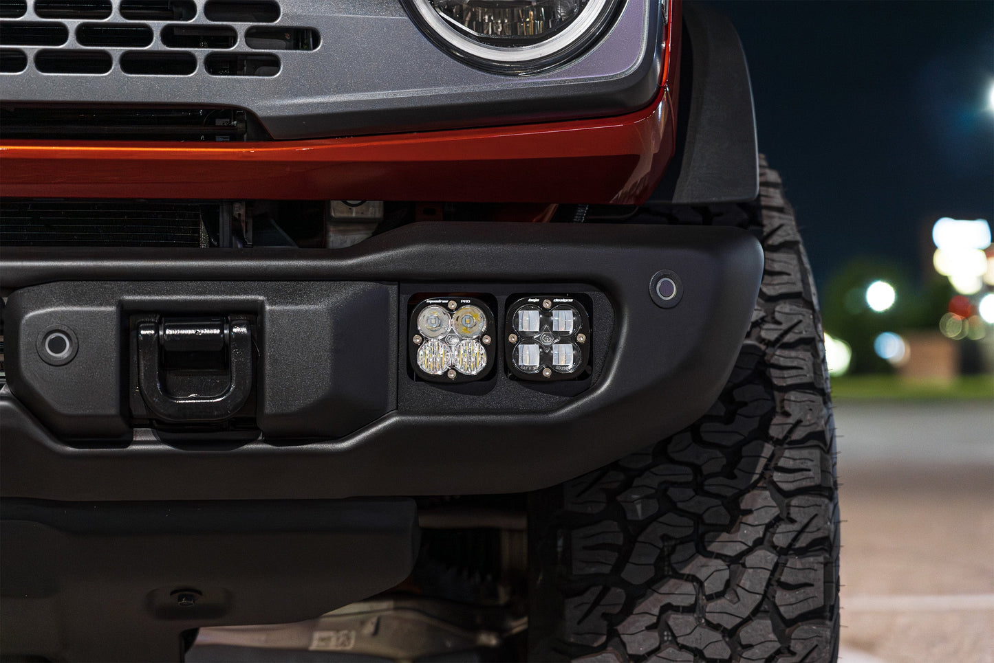 SPV Parts 2022 UP Ford Bronco Dual Baja Designs Squadron Sport & PRO Capable Bumper Fog Light Kit