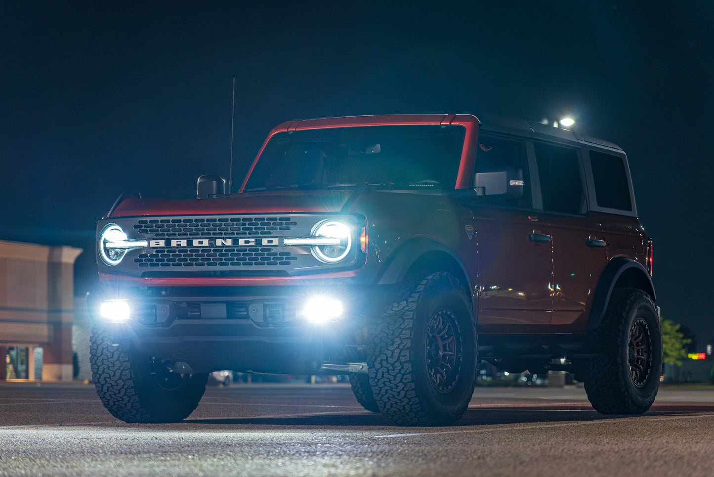 SPV Parts 2022 UP Ford Bronco Dual Baja Designs Squadron Sport & PRO Capable Bumper Fog Light Kit