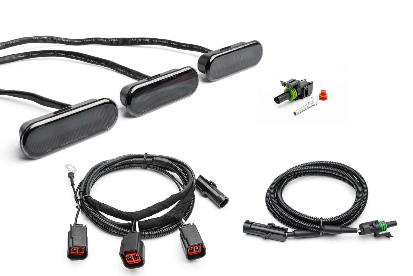2021+ Bronco SMOKED Grille (Amber LED) Marker Lights - By SPV