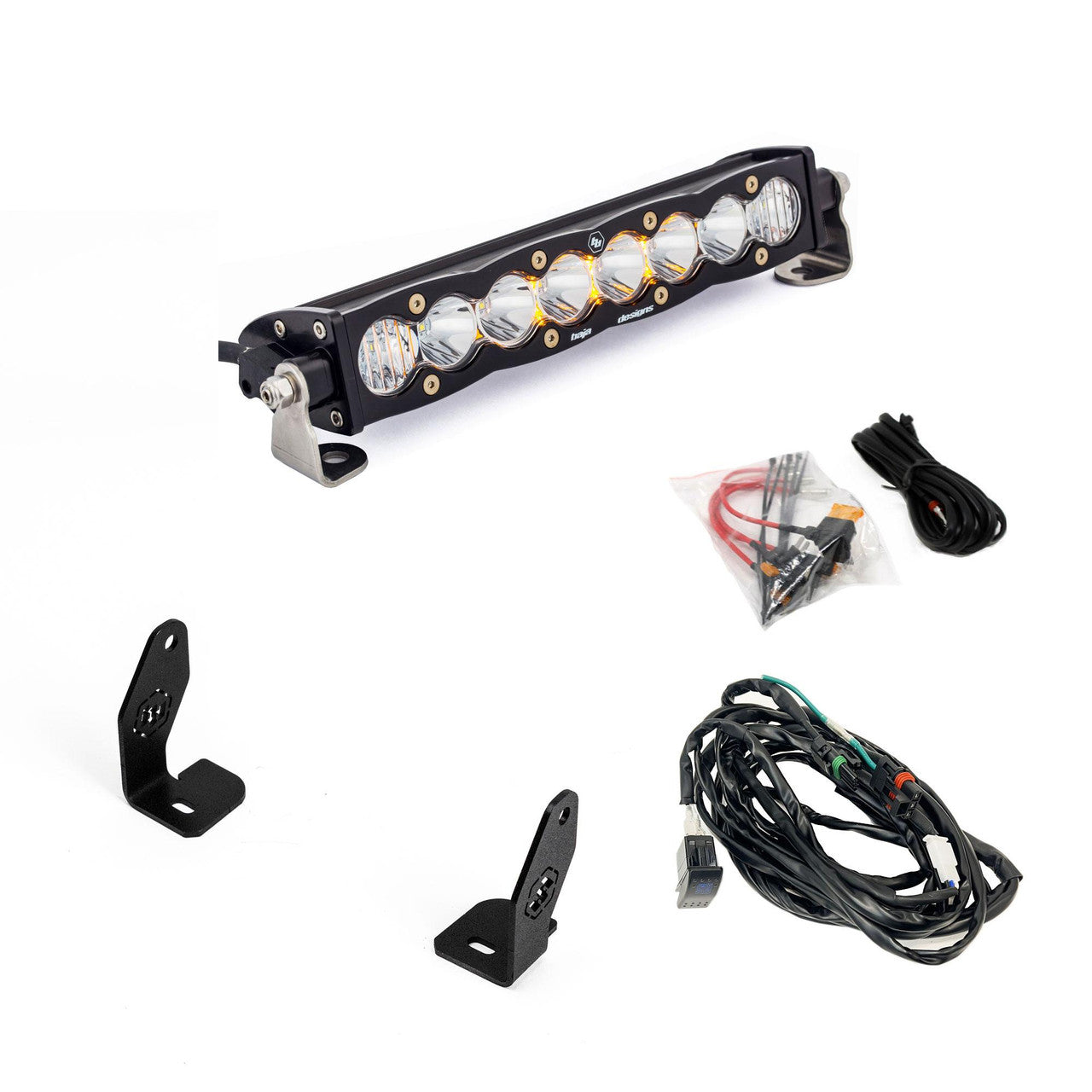 Baja Designs S8/OnX6 10in Light Bar Hood Mount Kit - Polaris 2025 RZR Pro-R; Pro-S; Pro-XP