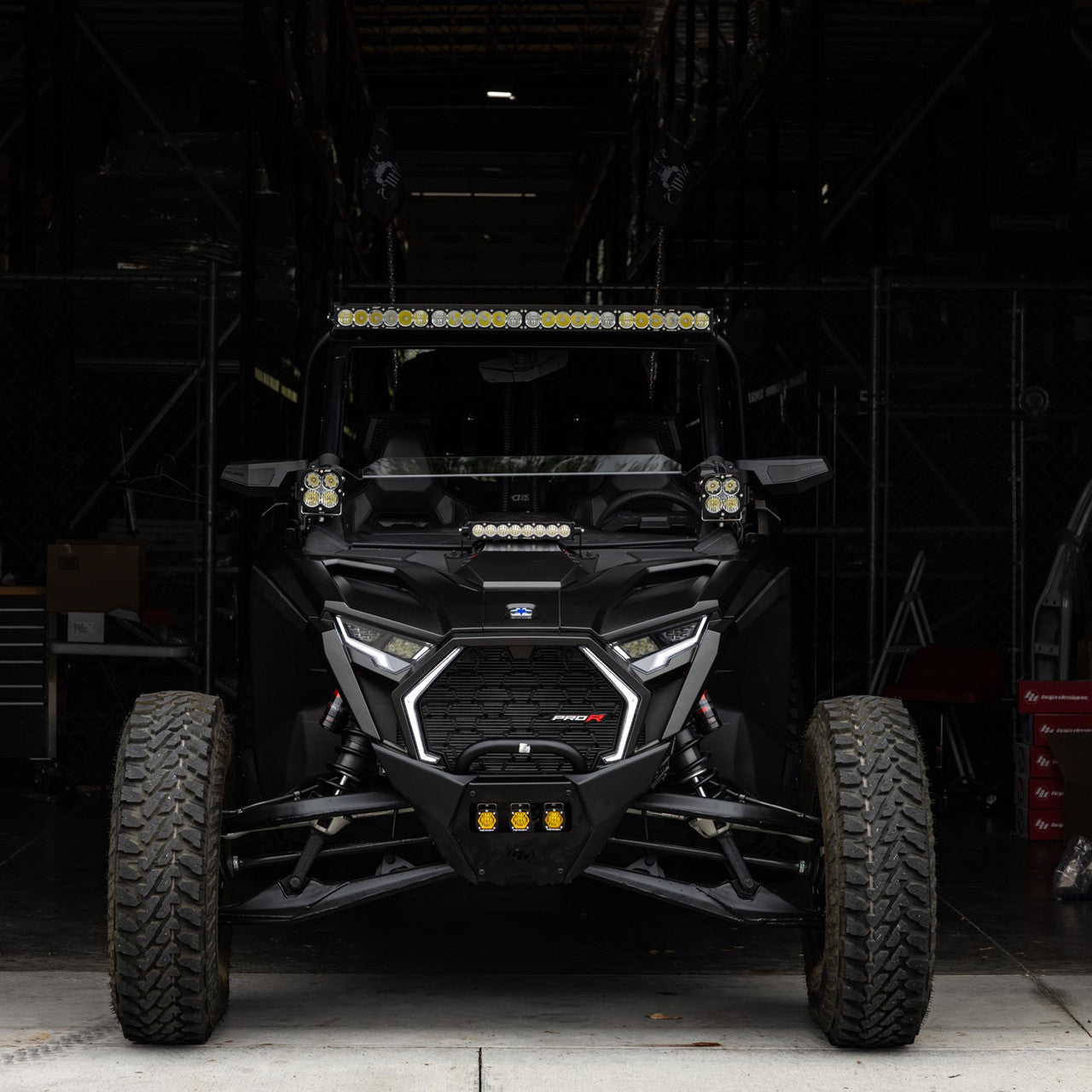 Baja Designs S8/OnX6 10in Light Bar Hood Mount Kit - Polaris 2025 RZR Pro-R; Pro-S; Pro-XP