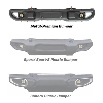 Jeep JL/JT Squadron-R Fog Pocket Light Kit - Jeep 2020-24 Gladiator; 2018-24 Wrangler JL; NOTE: w/ OE Rubicon Bumper