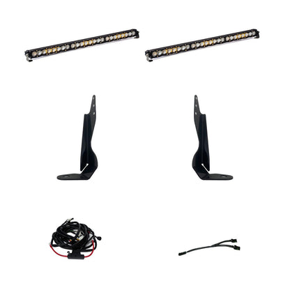 20-22 GMC S8 Single/Dual 30 Inch Behind the Grille Light Bar Kit - Baja Designs