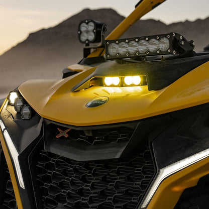 24 Can-Am Maverick R Dual S2 Pro Amber Hood Kit - Baja Designs