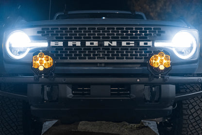 SPV Parts 2021+ Ford Bronco Modular HD Bumper Post Mounts for 30" Light Bars or 2 Lights
