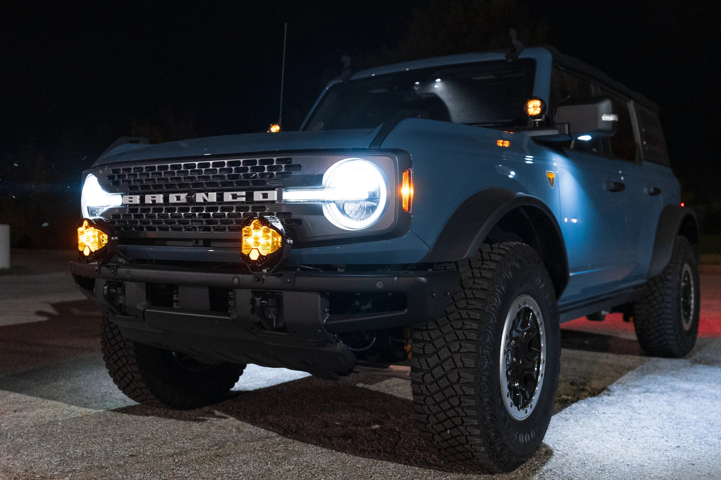 SPV Parts 2021+ Ford Bronco Modular HD Bumper Post Mounts for 30" Light Bars or 2 Lights