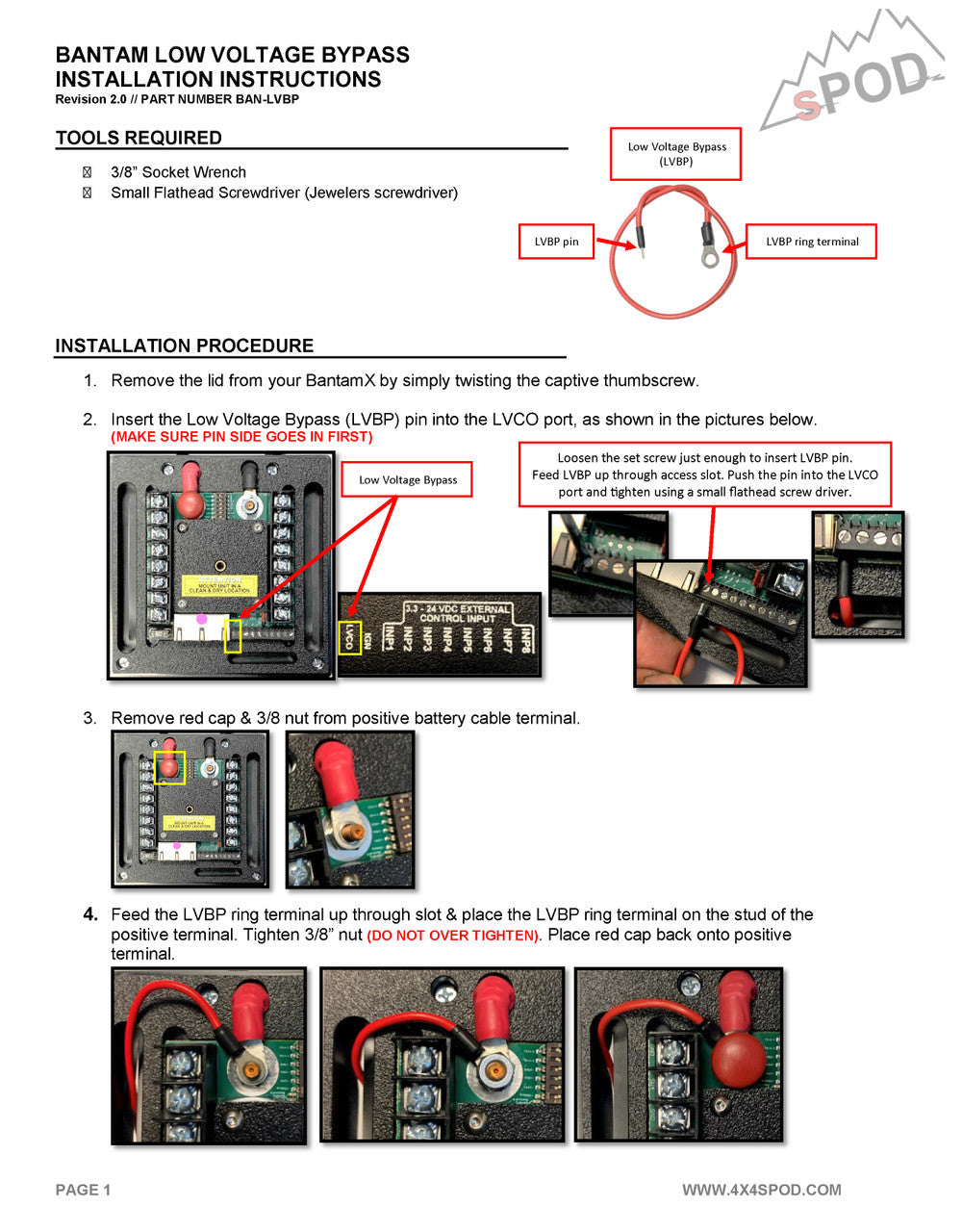 sPod Bantam Low Voltage Bypass - Universal