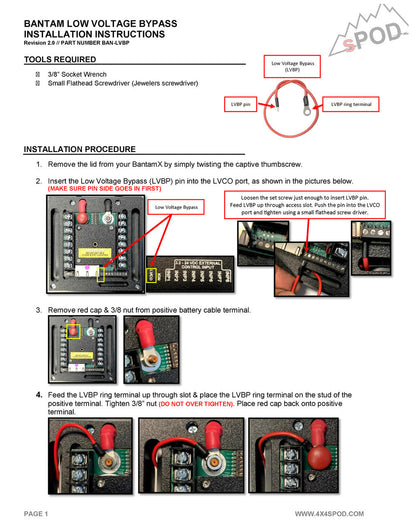 sPod Bantam Low Voltage Bypass - Universal