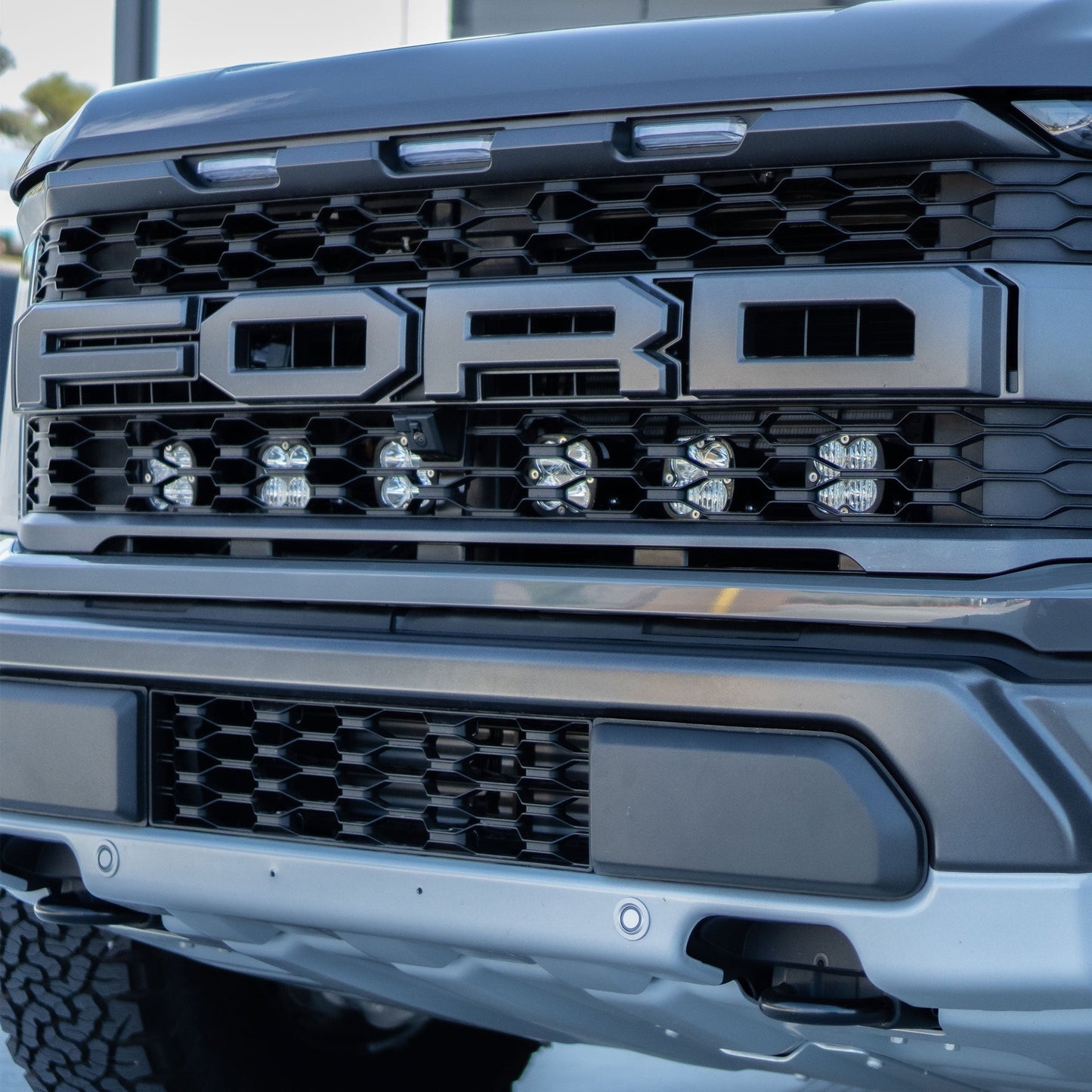SPV Customizable - Baja Designs Squadron 2.0 Sport & Pro Behind Grille Light Kit fit 21-On Ford Raptor (RGBW Backlights)