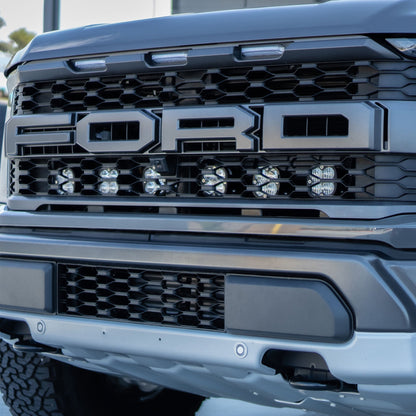 SPV Customizable - Baja Designs Squadron 2.0 Sport & Pro Behind Grille Light Kit fit 21-On Ford Raptor (RGBW Backlights)