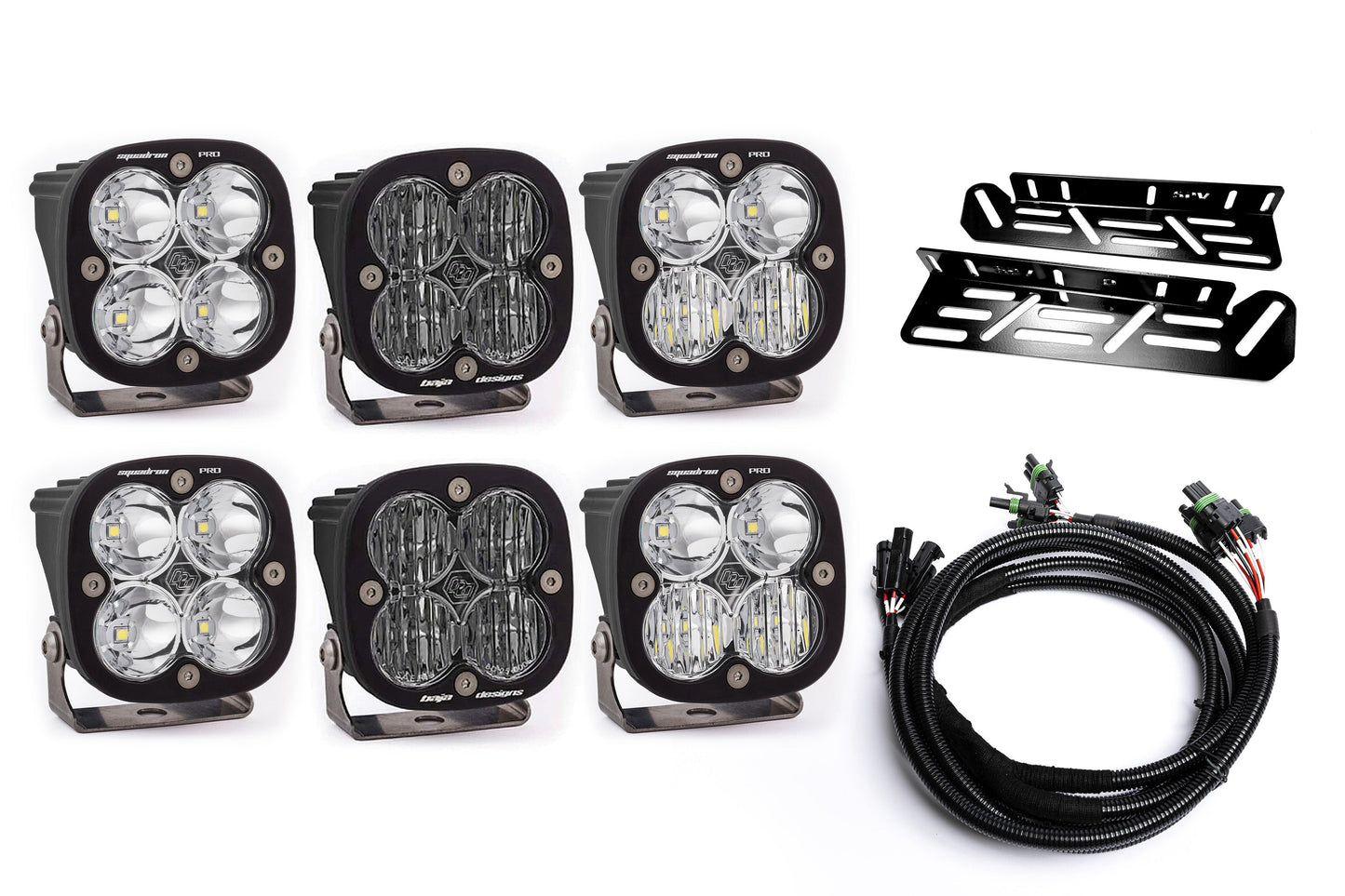 SPV Parts 2021-2026 Ford Raptor Baja Designs Sport & PRO Triple Fog Light Kit (With Brackets)