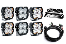 SPV Parts 2021-2026 Ford Raptor Baja Designs Squadron 2.0 Sport & PRO Triple Fog Light Kit (With Brackets) (RGBW Backlit)
