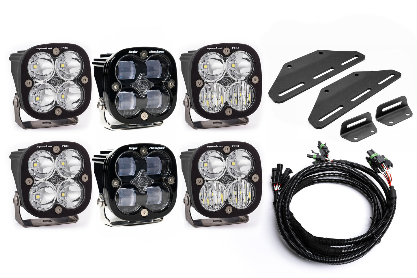 SPV Parts 2024+ Raptor MODULAR BUMPER - Baja Designs Sport & PRO Triple POST MOUNT Light Kit